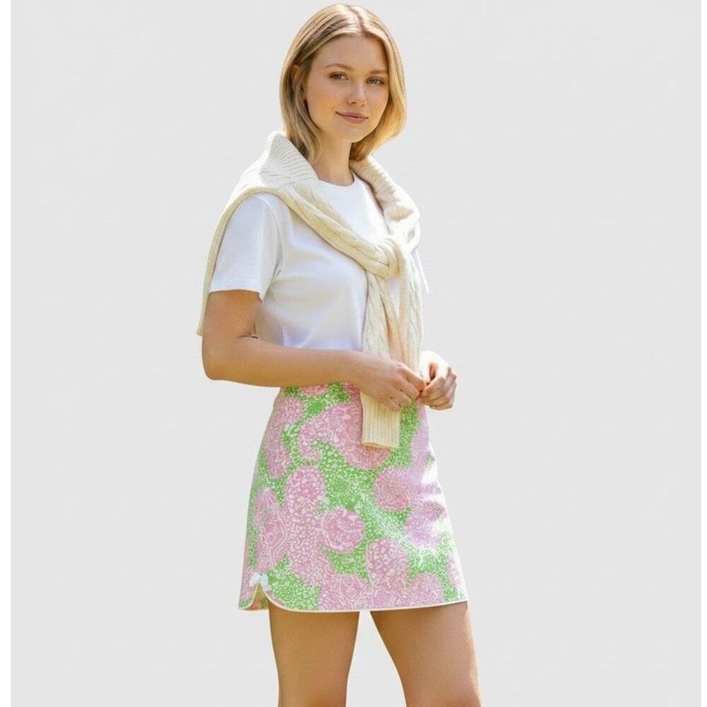 Lilly Pulitzer Cosette Limeade Pink Green Mini Skort Size 6